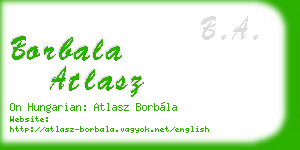 borbala atlasz business card