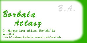 borbala atlasz business card